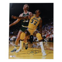 Magic Johnson & Larry Bird Signed 16x20 Photo (Beckett & Bird) at PristineAuction.com