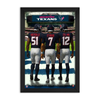 C.J. Stroud, Nico Collins & Will Anderson Jr. Texans Custom Framed Art Print at PristineAuction.com