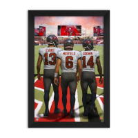 Baker Mayfield, Mike Evans & Chris Godwin Buccaneers Custom Framed Art Print at PristineAuction.com