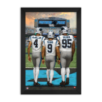 Bryce Young, Tetairoa McMillan & Derrick Brown Panthers Custom Framed Art Print at PristineAuction.com