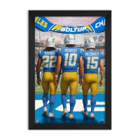 Justin Herbert, Najee Harris & Ladd McConkey Chargers Custom Framed Art Print at PristineAuction.com