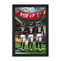 Michael Penix Jr., Bijan Robinson & Kyle Pitts Falcons Custom Framed Art Print at PristineAuction.com