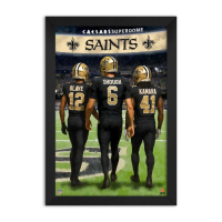 Tyler Shough, Chris Olave & Alvin Kamara Saints Custom Framed Art Print at PristineAuction.com