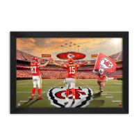 Patrick Mahomes & Travis Kelce Chiefs Custom Framed Art Print at PristineAuction.com