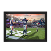 Drake Maye & Stefon Diggs Patriots Patriots Custom Framed Art Print at PristineAuction.com