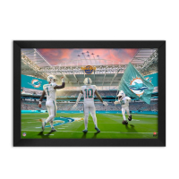 Tua Tagovailoa & Tyreek Hill Dolphins Custom Framed Art Print at PristineAuction.com
