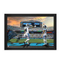 Bryce Young & Tetairoa McMillan Panthers Custom Framed Art Print at PristineAuction.com