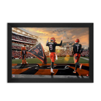 Joe Burrow & Ja'Marr Chase Bengals Custom Framed Art Print at PristineAuction.com