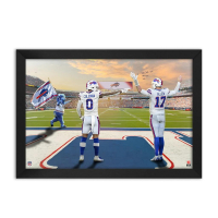 Josh Allen & Keon Coleman Bills Custom Framed Art Print at PristineAuction.com