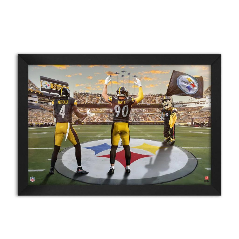 DK Metcalf & TJ Watt Steelers Custom Framed Art Print at PristineAuction.com DK Metcalf & TJ Watt Steelers Custom Framed Art Print at PristineAuction.com