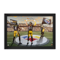 DK Metcalf & TJ Watt Steelers Custom Framed Art Print at PristineAuction.com