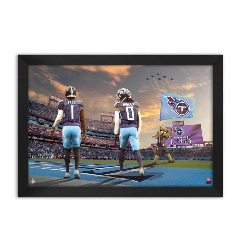 Cam Ward & Calvin Ridley Titans Custom Framed Art Print at PristineAuction.com Cam Ward & Calvin Ridley Titans Custom Framed Art Print at PristineAuction.com
