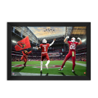 Kyler Murray & Trey McBride Cardinals Custom Framed Art Print at PristineAuction.com
