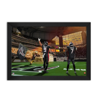 Micahel Penix Jr. & Bijan Robinson Falcons Custom Framed Art Print at PristineAuction.com