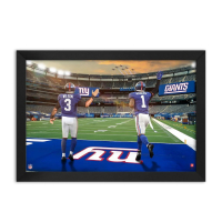 Russell Wilson & Malik Nabers Giants Custom Framed Art Print at PristineAuction.com