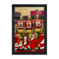 Brock Purdy, Christian McCaffrey & George Kittle 49ers Custom Framed Art Print at PristineAuction.com