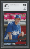 Clayton Kershaw 2008 Stadium Club #107A (BCCG 10) at PristineAuction.com