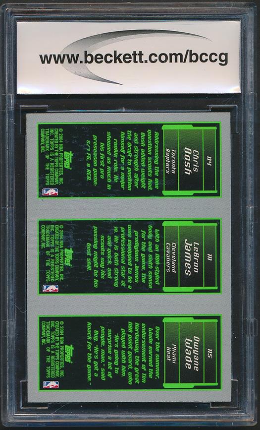 LeBron James 111 RC / Chris Bosh 114 / Dwyane Wade 115 RC 2003-04 Topps Rookie Matrix #WJB (BCCG 10) at PristineAuction.com LeBron James 111 RC / Chris Bosh 114 / Dwyane Wade 115 RC 2003-04 Topps Rookie Matrix #WJB (BCCG 10) at PristineAuction.com