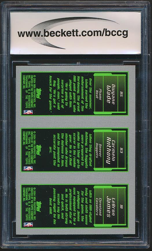 LeBron James 111 RC / Carmelo Anthony 113 RC / Dwyane Wade 115 RC 2003-04 Topps Rookie Matrix #JAW (BCCG 10) at PristineAuction.com LeBron James 111 RC / Carmelo Anthony 113 RC / Dwyane Wade 115 RC 2003-04 Topps Rookie Matrix #JAW (BCCG 10) at PristineAuction.com