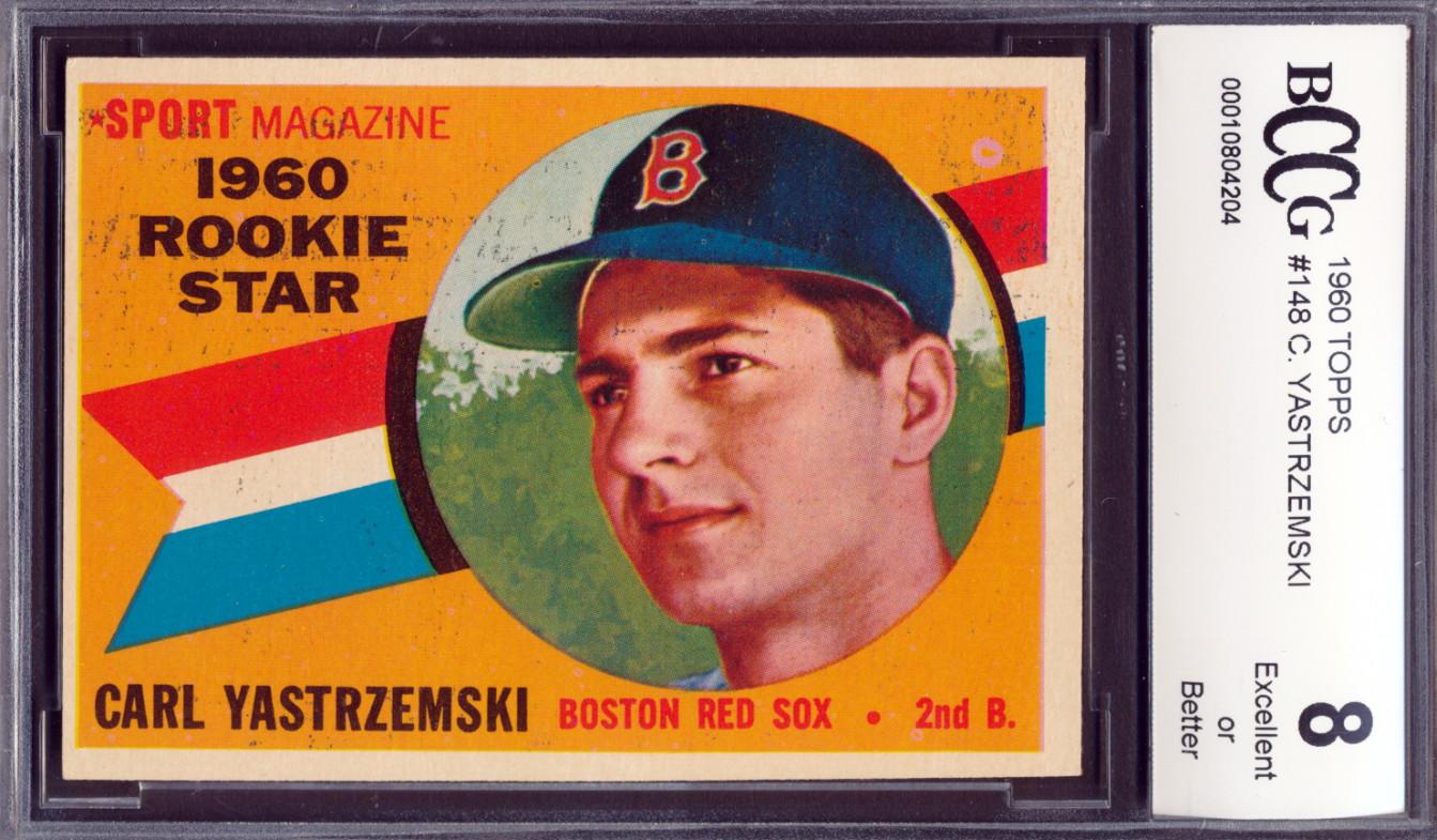 Carl Yastrzemski 1960 Topps #148 RS RC (BCCG 8) at PristineAuction.com Carl Yastrzemski 1960 Topps #148 RS RC (BCCG 8) at PristineAuction.com