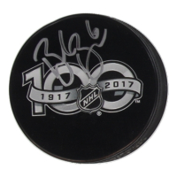 Brock Boeser Signed NHL 100th Anniversary Logo Hockey Puck (Beckett) at PristineAuction.com