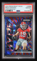 Brock Bowers 2024 Panini Prizm Draft Picks Hype Blue Ice #9 RC #78/99 (PSA 10) at PristineAuction.com