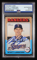 Wyatt Langford Signed 2024 Topps Heritage #581 RC (PSA Authentic) at PristineAuction.com