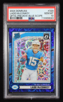 Ladd McConkey 2024 Donruss Optic Rated Rookies Preview Blue Scope #328 RC (PSA 10) at PristineAuction.com