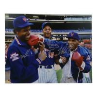 Mike Tyson, Dwight Gooden & Darryl Strawberry Signed Mets 16x20 Photo (AIV) at PristineAuction.com