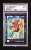 Jayden Daniels 2024 Donruss Optic Purple Shock #248 RR RC (PSA 9) at PristineAuction.com