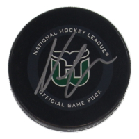 Martin Necas Signed Whalers Logo Hockey Puck (JSA) at PristineAuction.com