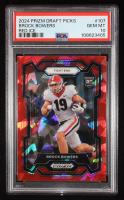 Brock Bowers 2024 Panini Prizm Draft Picks Red Ice #107 RC (PSA 10) at PristineAuction.com