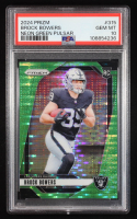 Brock Bowers 2024 Panini Prizm Prizms Neon Green Pulsar #315 RC (PSA 10) at PristineAuction.com