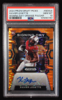 Xavier Legette 2024 Panini Prizm Draft Picks Signing Day Orange Pulsar #50 RC #42/49 (PSA 10) at PristineAuction.com