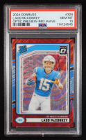 Ladd McConkey 2024 Donruss Optic Rated Rookies Preview Red Wave #328 RC (PSA 10) at PristineAuction.com