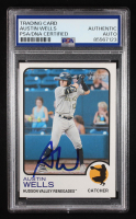 Austin Wells Signed 2022 Topps Heritage Minors #114 RC (PSA Authentic) at PristineAuction.com