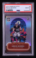 Brock Bowers 2024 Donruss Optic Uptowns #8 RC (PSA 10) at PristineAuction.com