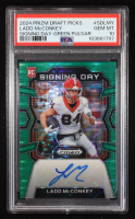 Ladd McConkey 2024 Panini Prizm Draft Picks Signing Day Green Pulsar #35 RC #2/25 (PSA 10) at PristineAuction.com