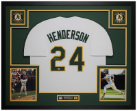 Rickey Henderson Signed Custom Framed Jersey Display (Beckett) at PristineAuction.com
