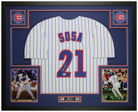 Sammy Sosa Signed Custom Framed Jersey Display (JSA) at PristineAuction.com