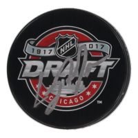 Casey Mittlestadt Signed 2017 NHL Draft Logo Hockey Puck (Beckett) at PristineAuction.com