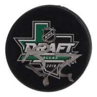 Brady Tkachuk Signed 2018 NHL Draft Logo Hockey Puck (Beckett) at PristineAuction.com