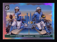 Justin Herbert / Quentin Johnston 2024 Donruss Optic Downtown Duos #6 at PristineAuction.com