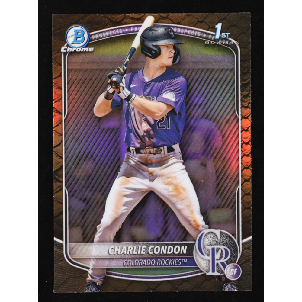 Charlie Condon 2025 Bowman Chrome Prospects Reptilian Refractors #BCP75 RC at PristineAuction.com