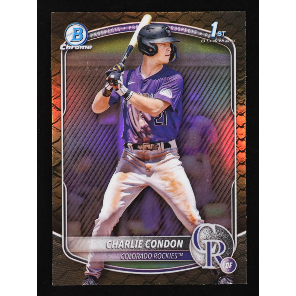 Charlie Condon 2025 Bowman Chrome Prospects Reptilian Refractors #BCP75 RC at PristineAuction.com