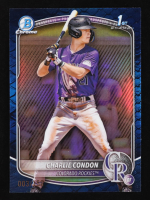 Charlie Condon 2025 Bowman Chrome Prospects Blue Reptilian Refractors #BCP75 RC #3/150 at PristineAuction.com