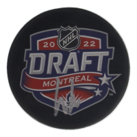 Jonathan Lekkerimaki Signed 2022 NHL Draft Logo Hockey Puck (JSA) at PristineAuction.com