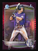 Charlie Condon 2025 Bowman Chrome Prospects Fuchsia Reptilian Refractors #BCP75 RC #112/199 at PristineAuction.com