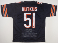 Dick Butkus Signed Career Highlight Stat Jersey (Beckett) at PristineAuction.com