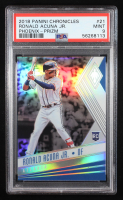 Ronald Acuna Jr. 2018 Panini Phoenix Prizm #21 RC (PSA 9) at PristineAuction.com